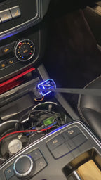 4-in-1 Retractable Car Charger – Dual Ports, Type-C Fast Charge & Starry Sky Light