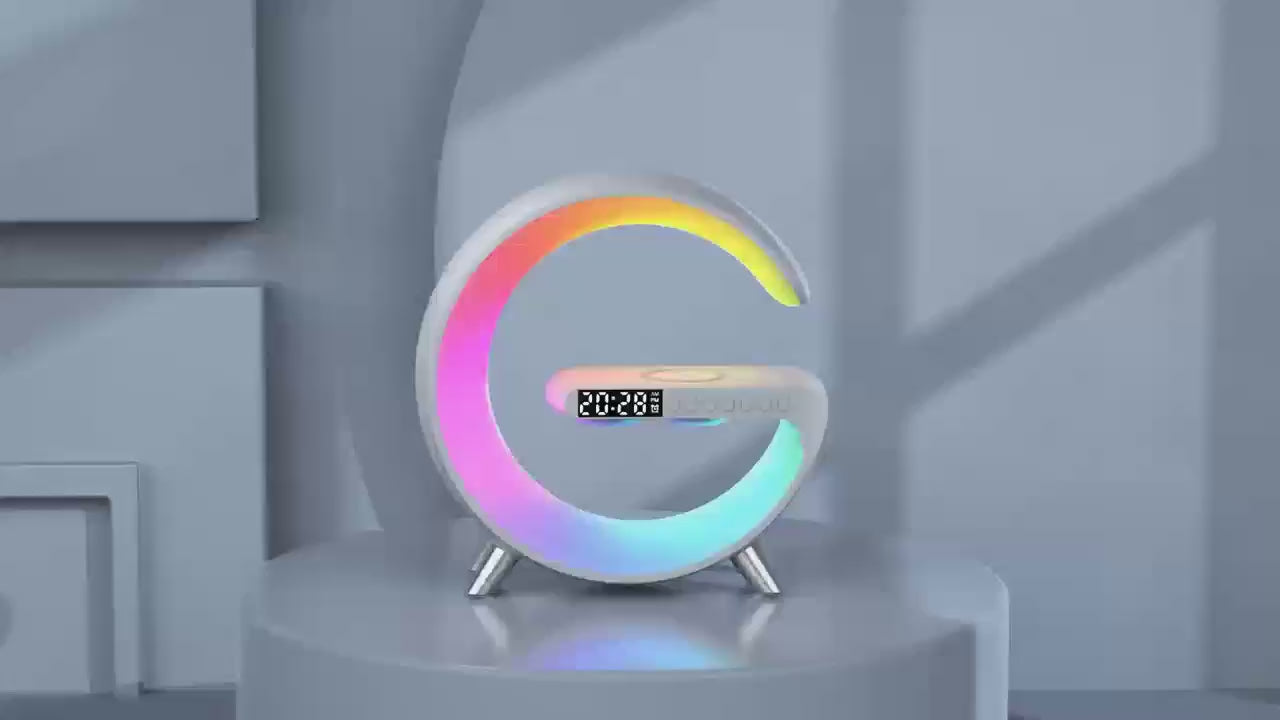 Wireless Charging Station with Bluetooth Speaker & RGB Night Light