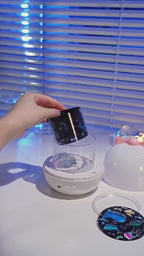 Crown Star Projector Lamp – Rotating Night Light with 6 Films & Remote